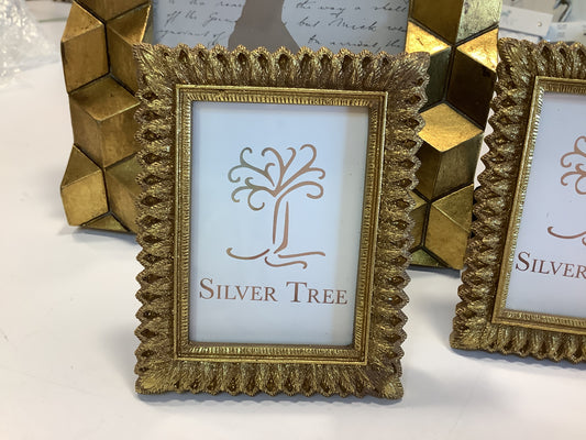 Feather Pattern Gold Frame 2.5”x3.5”