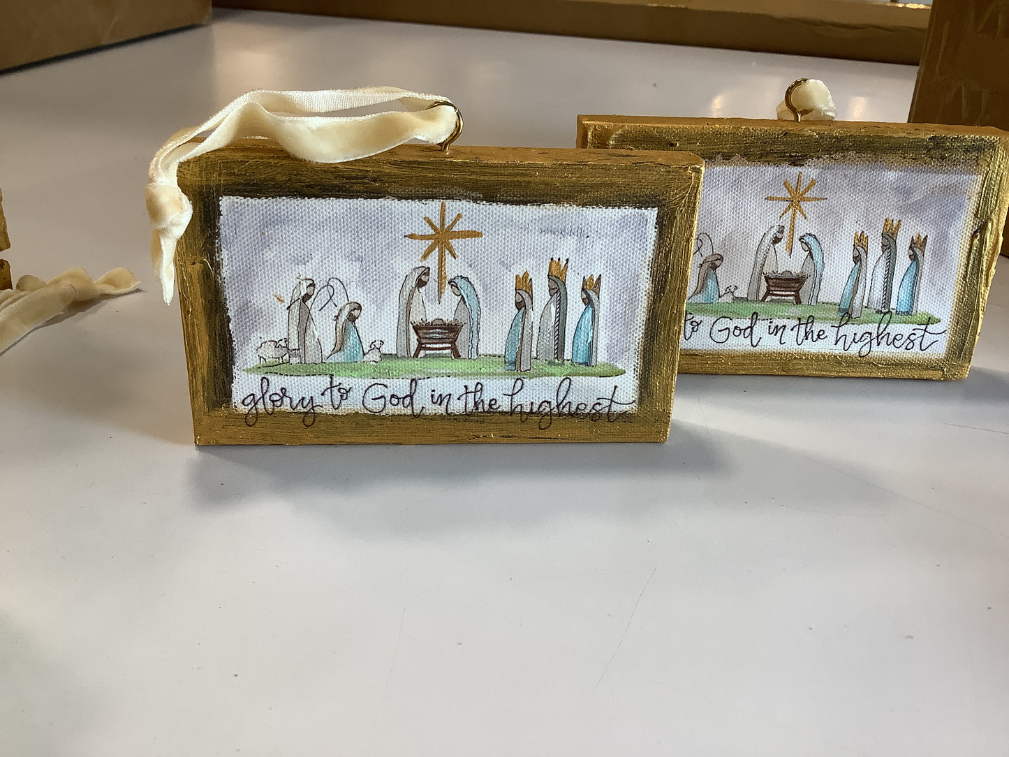 Hand Painted Glory To God Ornament