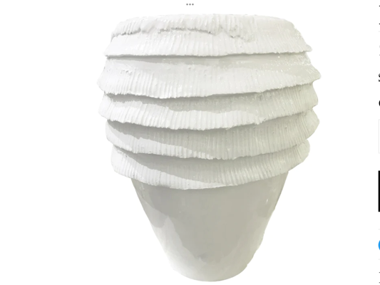 Fringe Vase, White