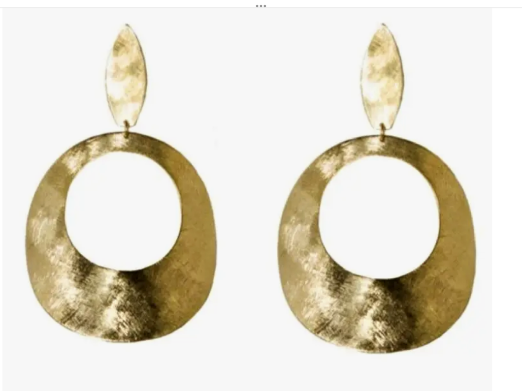 Gold Round Drop Earrings