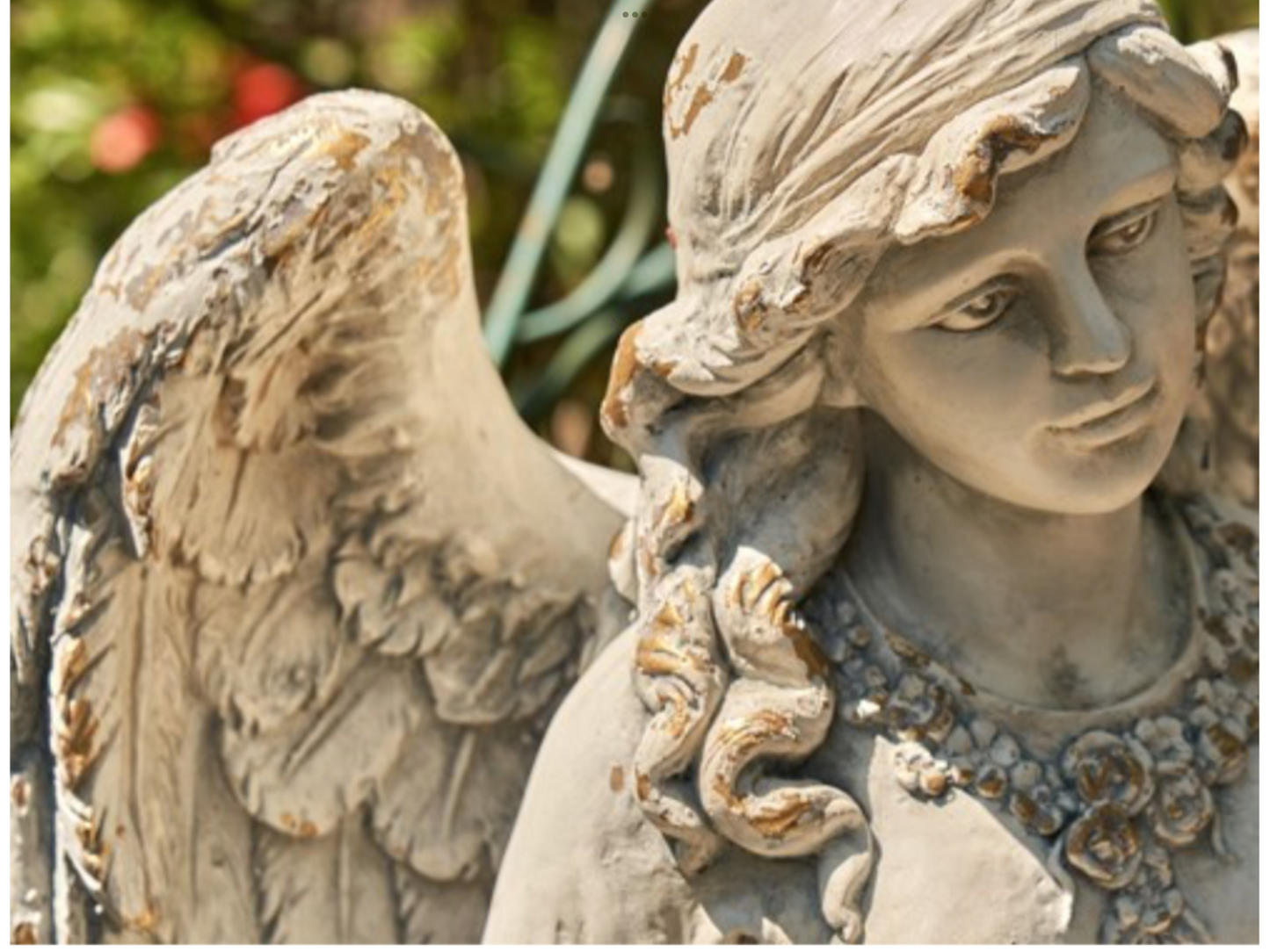 Angel Statue Holding Dress Antique Grey