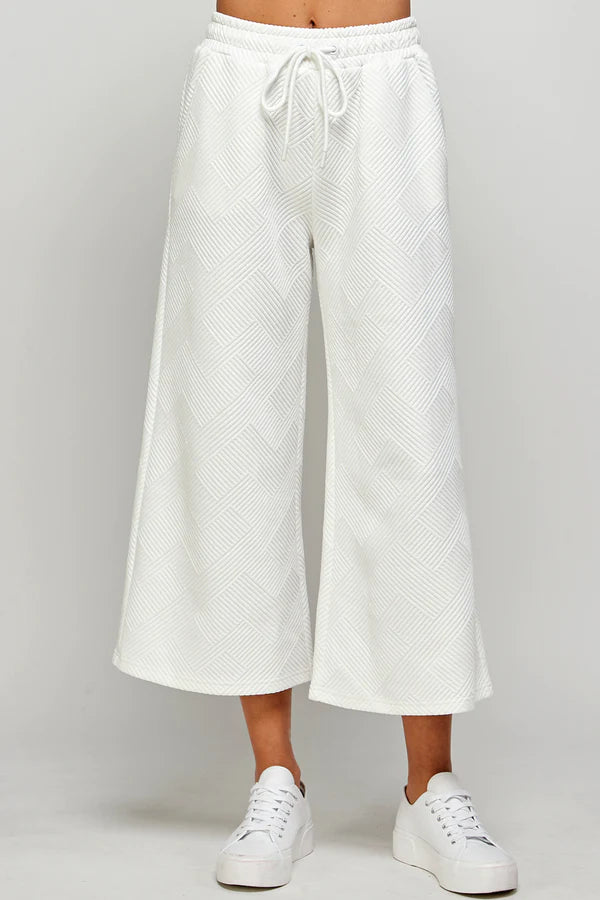 White Textured Loungewear