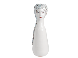 Tall Ceramic Head Vase, Buttons