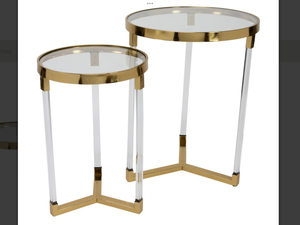 Acrylic/Gold Accent Tables