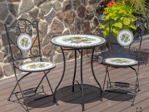 Round Mosaic Bistro Set Sunflowers
