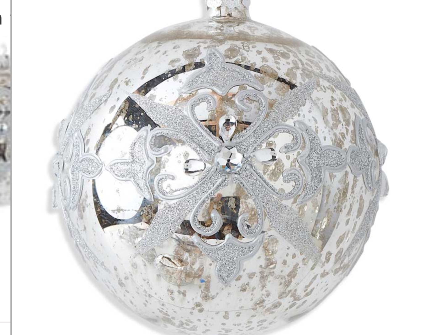 Silver Mercury Glass Round Ornament