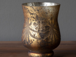 Antique Bronze Etched Vases