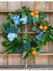 Summer Citrus & Hydrangea Wreath