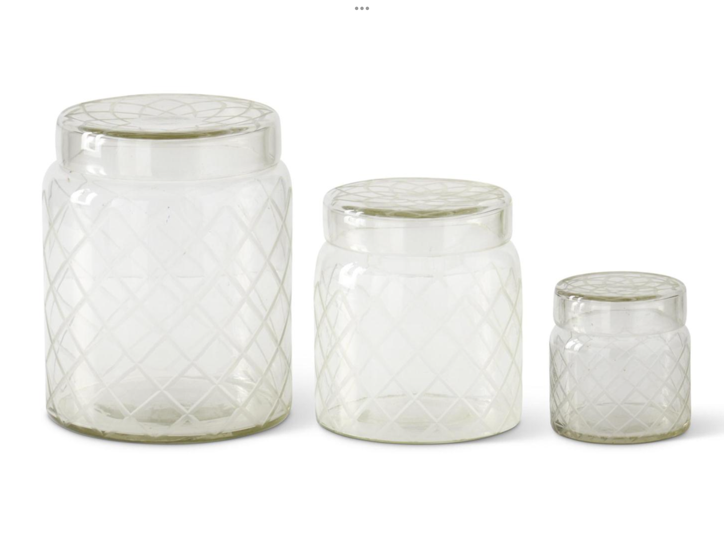 Etched Glass Lidded Canister