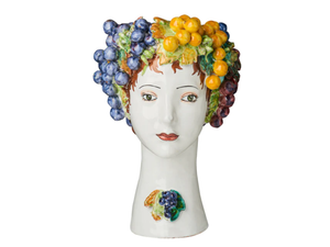 Ceramic Head Vase, Grape Decor