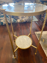 Load image into Gallery viewer, Marble Accent Table w/Gold Leaf