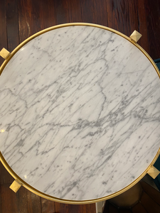 Marble Accent Table w/Gold Leaf