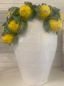 Vase Olive Shape W/ Lemons