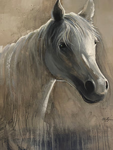 Horse In Fog Painting