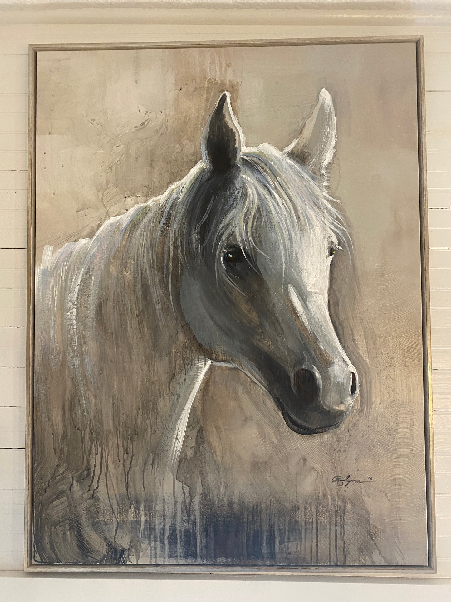 Horse In Fog Painting