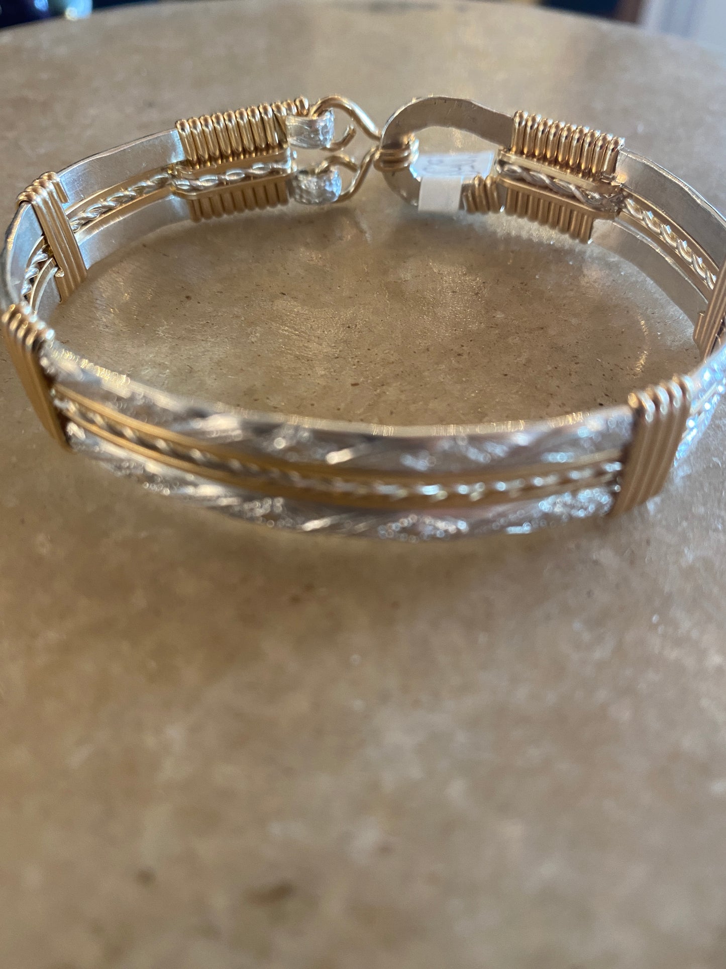 Twisted Wire Bangle Gold/Silver