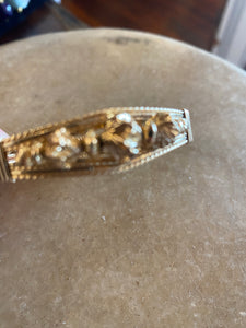 Twisted Wire Bangle W/Gold Design