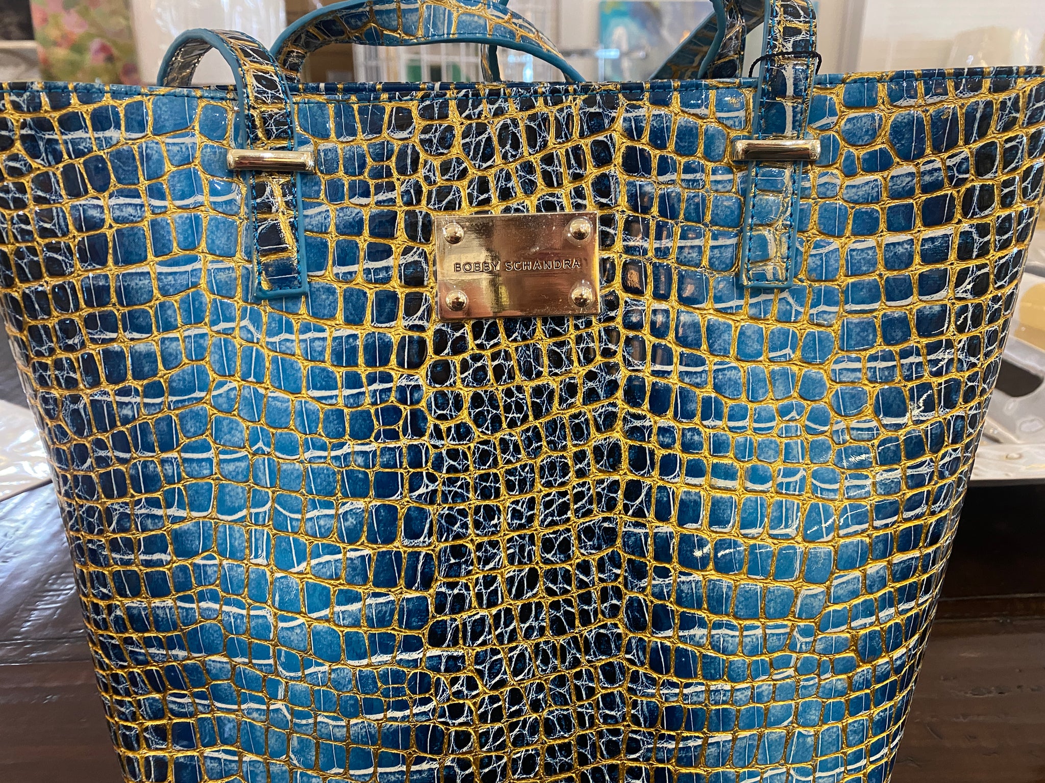 Bronze-brown-leather-designer-tote-bag - Schandra