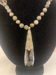 Vintage Necklace with Crystal Pendant