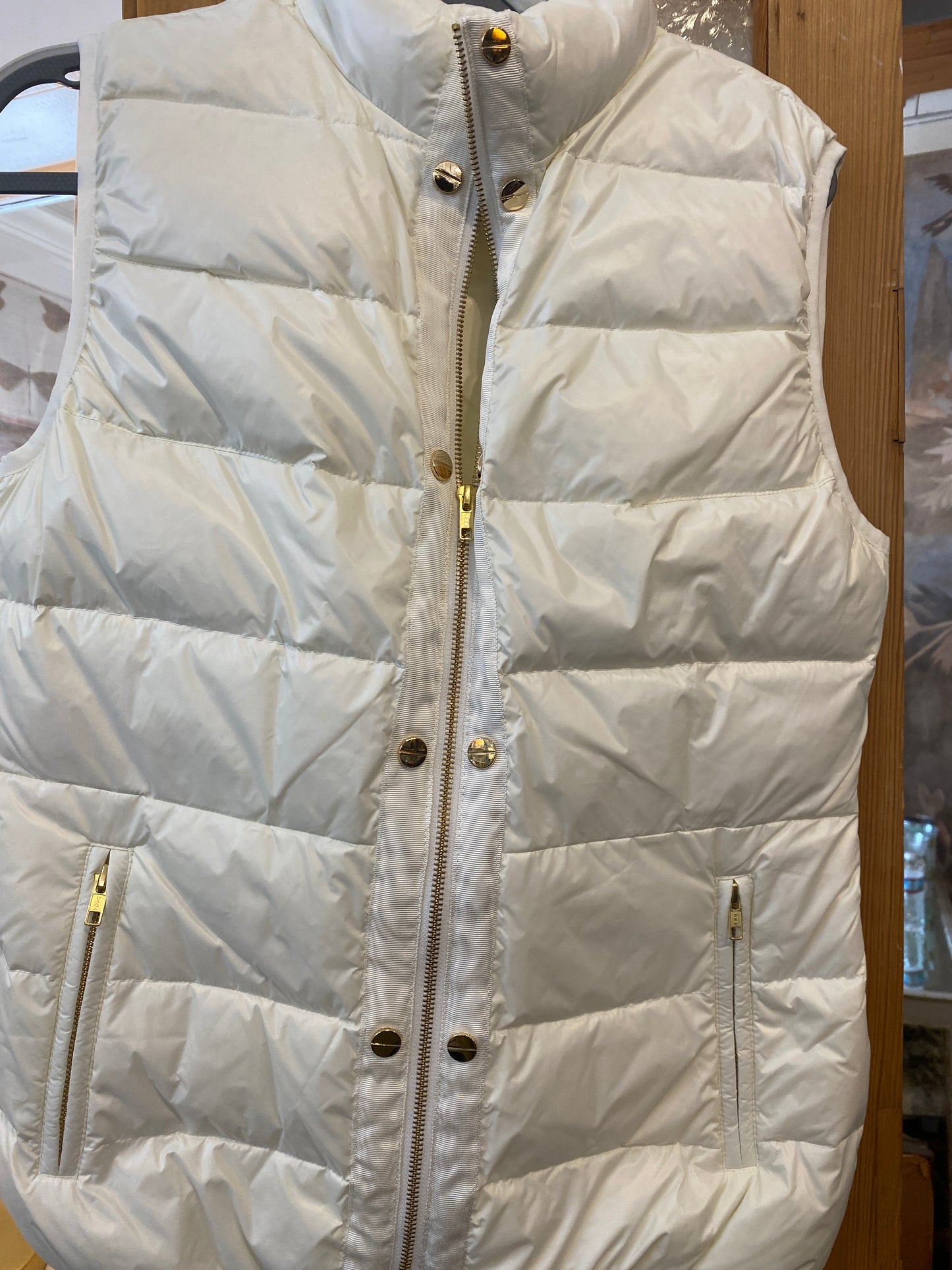 Down Vest With Gold Love Studs on Front
