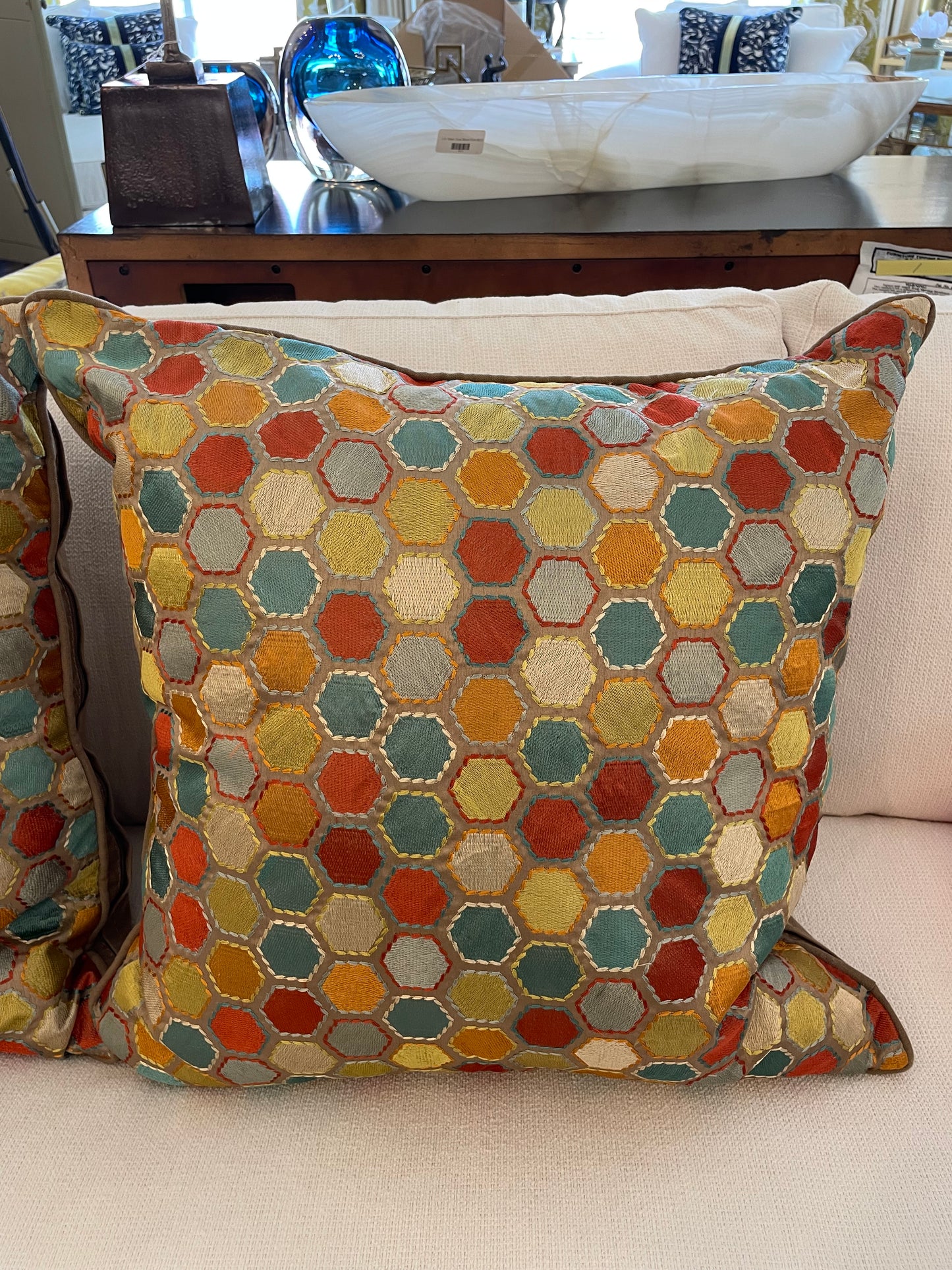 Hexagon Pattern Pillow