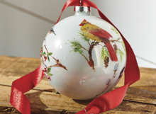 Load image into Gallery viewer, WINTER BIRD GLASS CHRISTMAS ORNAMENT