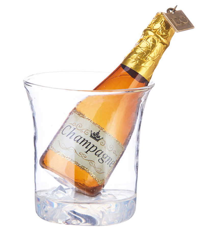 Ice Bucket W/Champagne Ornament