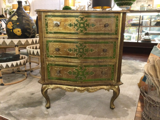 Antique Green/Gold Florentine Dresser