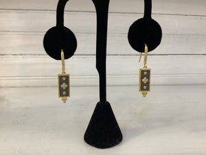 Gold/Pewter Rectangular Drop Earring