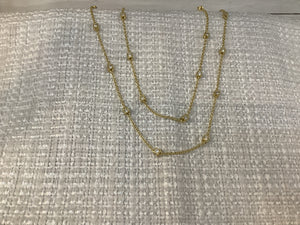 Gold Necklace W/Cube Diamond