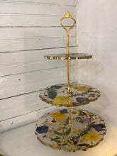 Load image into Gallery viewer, Handmade 3-Tier Serving Platter W/ Dried Flowers
