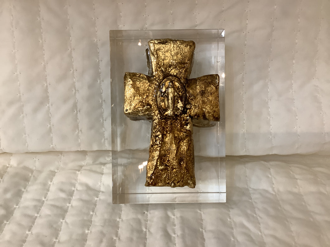 Gold Cross on Crystal