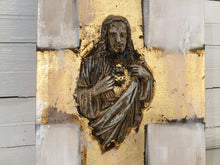 Load image into Gallery viewer, Divine Mercy On Gold Cross W/Resin Overlay